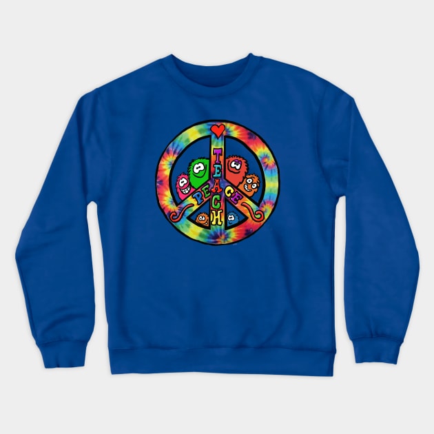 Teach peace Crewneck Sweatshirt by wolfmanjaq